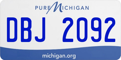 MI license plate DBJ2092