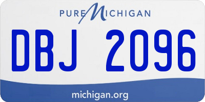 MI license plate DBJ2096