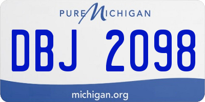 MI license plate DBJ2098