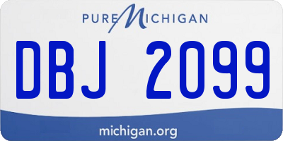 MI license plate DBJ2099
