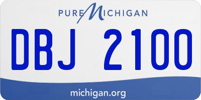 MI license plate DBJ2100