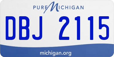 MI license plate DBJ2115