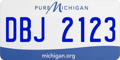 MI license plate DBJ2123
