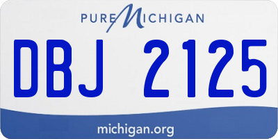 MI license plate DBJ2125