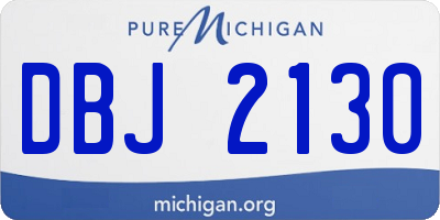 MI license plate DBJ2130