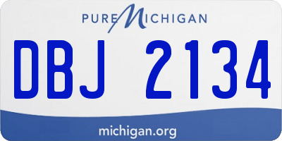 MI license plate DBJ2134