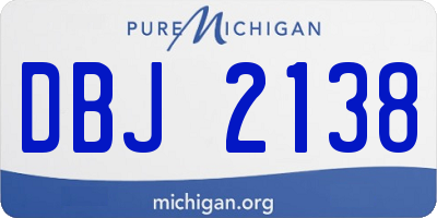 MI license plate DBJ2138