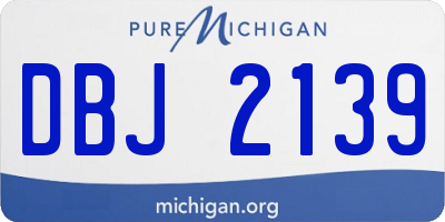MI license plate DBJ2139