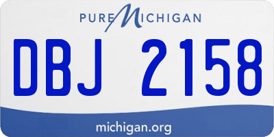 MI license plate DBJ2158