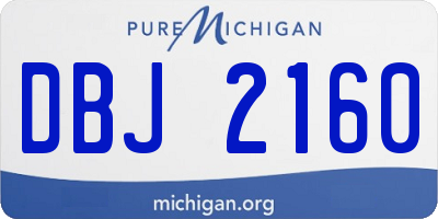 MI license plate DBJ2160