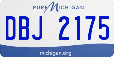 MI license plate DBJ2175