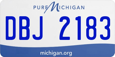 MI license plate DBJ2183