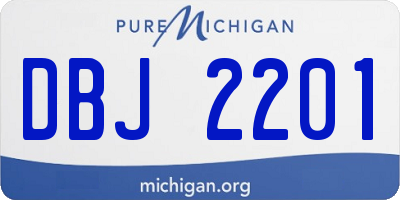 MI license plate DBJ2201