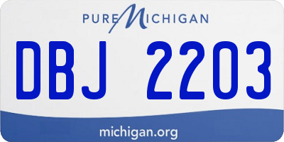 MI license plate DBJ2203