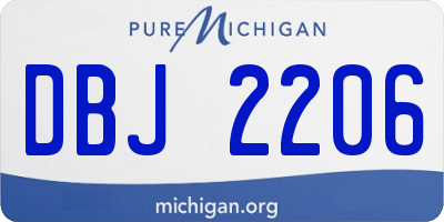 MI license plate DBJ2206