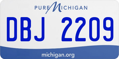 MI license plate DBJ2209
