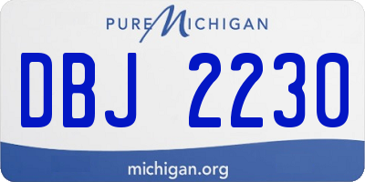 MI license plate DBJ2230