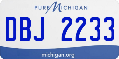 MI license plate DBJ2233