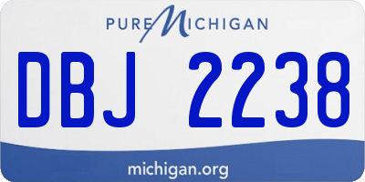 MI license plate DBJ2238