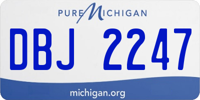 MI license plate DBJ2247