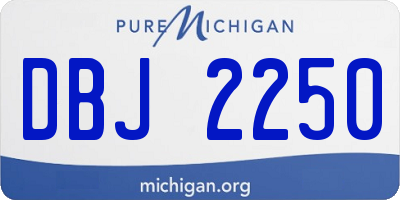 MI license plate DBJ2250