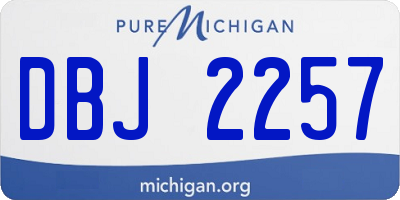 MI license plate DBJ2257
