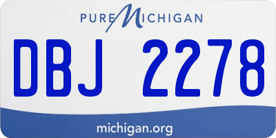 MI license plate DBJ2278