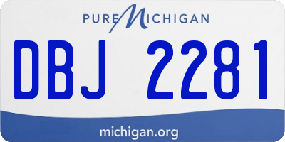 MI license plate DBJ2281