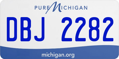 MI license plate DBJ2282