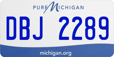 MI license plate DBJ2289