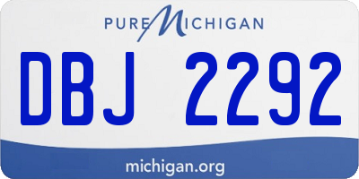 MI license plate DBJ2292