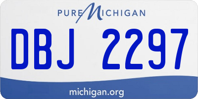 MI license plate DBJ2297