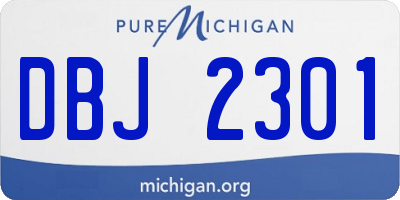 MI license plate DBJ2301