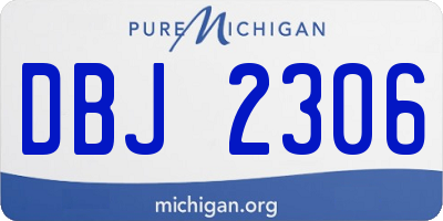 MI license plate DBJ2306