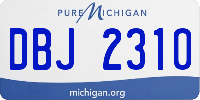 MI license plate DBJ2310