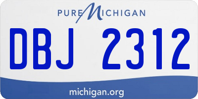 MI license plate DBJ2312