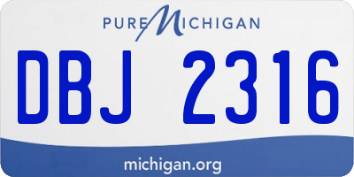 MI license plate DBJ2316