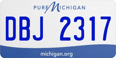 MI license plate DBJ2317