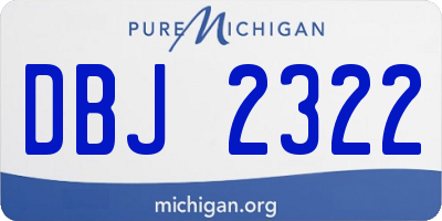 MI license plate DBJ2322