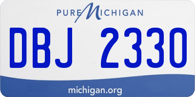 MI license plate DBJ2330