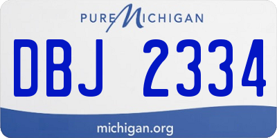 MI license plate DBJ2334