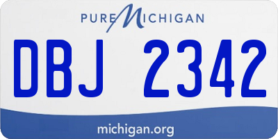 MI license plate DBJ2342