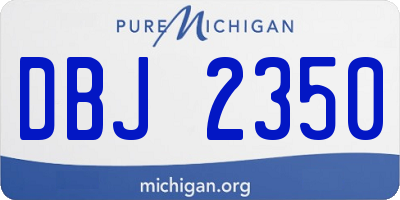 MI license plate DBJ2350