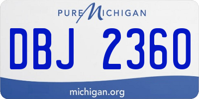 MI license plate DBJ2360