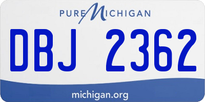 MI license plate DBJ2362
