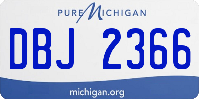 MI license plate DBJ2366