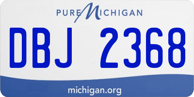 MI license plate DBJ2368