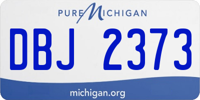 MI license plate DBJ2373