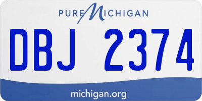 MI license plate DBJ2374