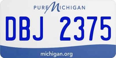 MI license plate DBJ2375